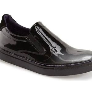 Robert Graham Black  Leather Sneaker Shoes Size 13 Made in Italy Rare, NEW $368